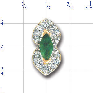 Y1787 14K MARQUISE EMERALD & DIAMOND SLIDE 